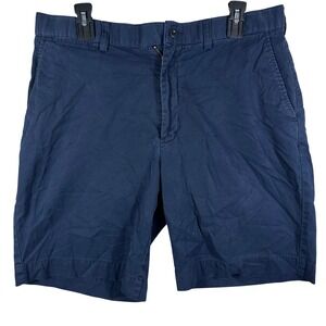 VTG Polo Ralph Lauren Mens Chino Shorts Navy Blue Size 34 Flat Front Cotton